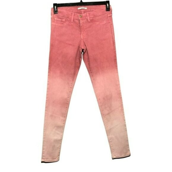 Flying Monkey Jeggings Skinny Jeans Women Size 30 Pink Orange Two Tone Dyed Moto - Picture 2 of 11